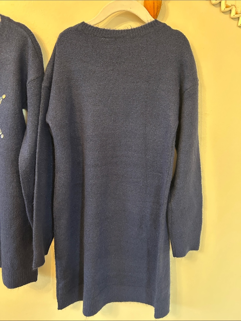The Children's Place Navy Knit Dress with Silver Snowflake - holiday - size 7/8 - Picture 6 of 9